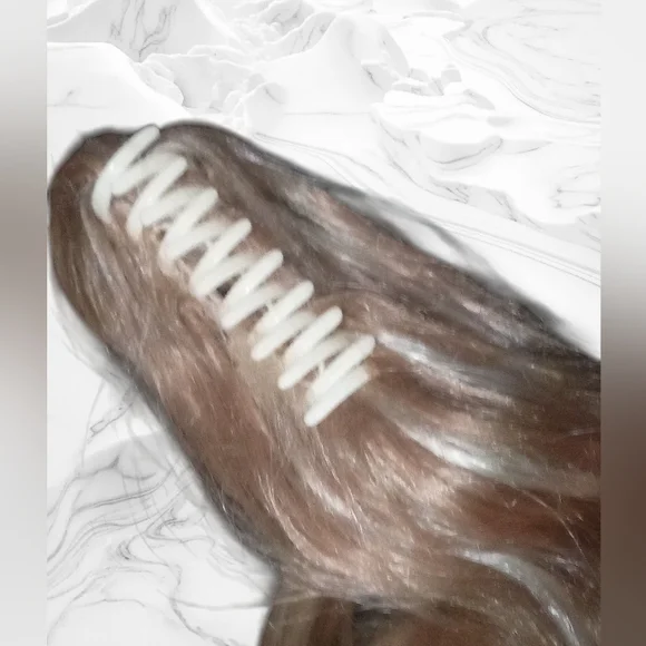 Women's Long Wavy/Curly Blonde Claw Clip-on Pony Tail Hair Extension Piece